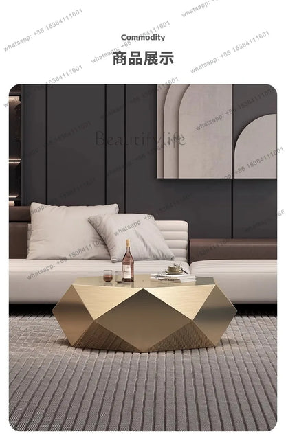 yj9 Golden diamond coffee table advanced sense modern simplicity special-shaped light luxury living room home Italian minimalist