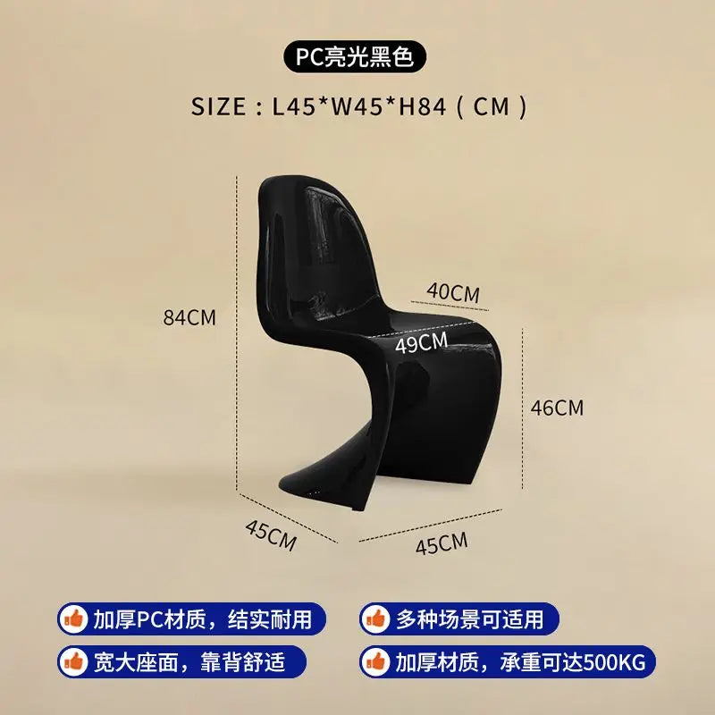 Panton Chair: Artistic Light Luxury Popular Transparent Plastic Chair Nordic Modern Minimalist with Backrest Fit for Home Dining