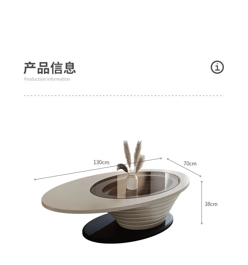 Oval Modern Coffee Table Unique Trendy Design European Coffee Table Neutral Minimalist Table Basse Living Room Furniture