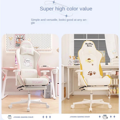 Pink Cute Gaming Chair Ergonomic Internet Celebrity Live Broadcast Computer Chair Home Office Lifting Rotating Reclining Seat