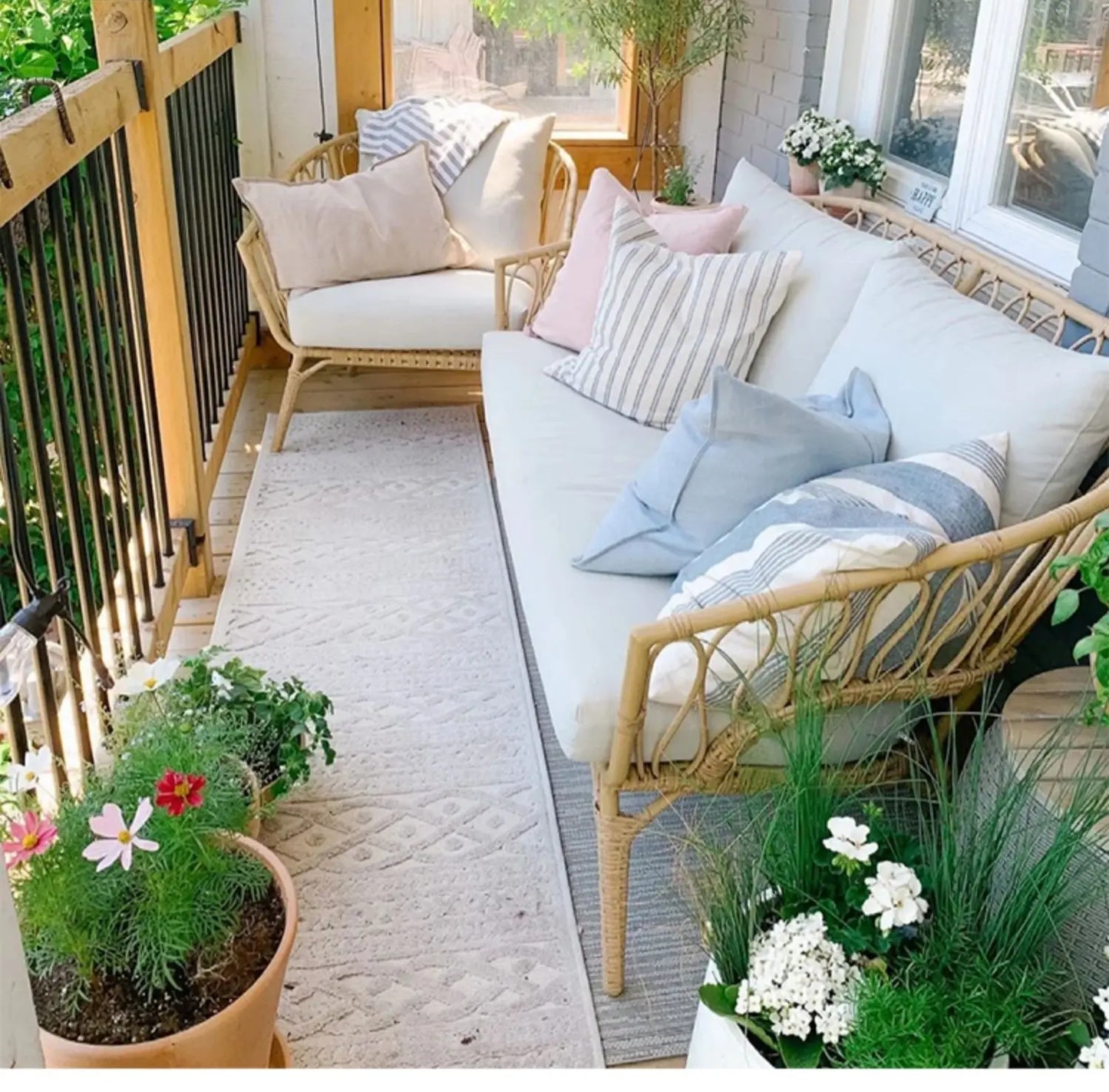 Rattan Outdoor Sofa Set for Garden Patio Terrace - Comfortable Seating with Modern Design