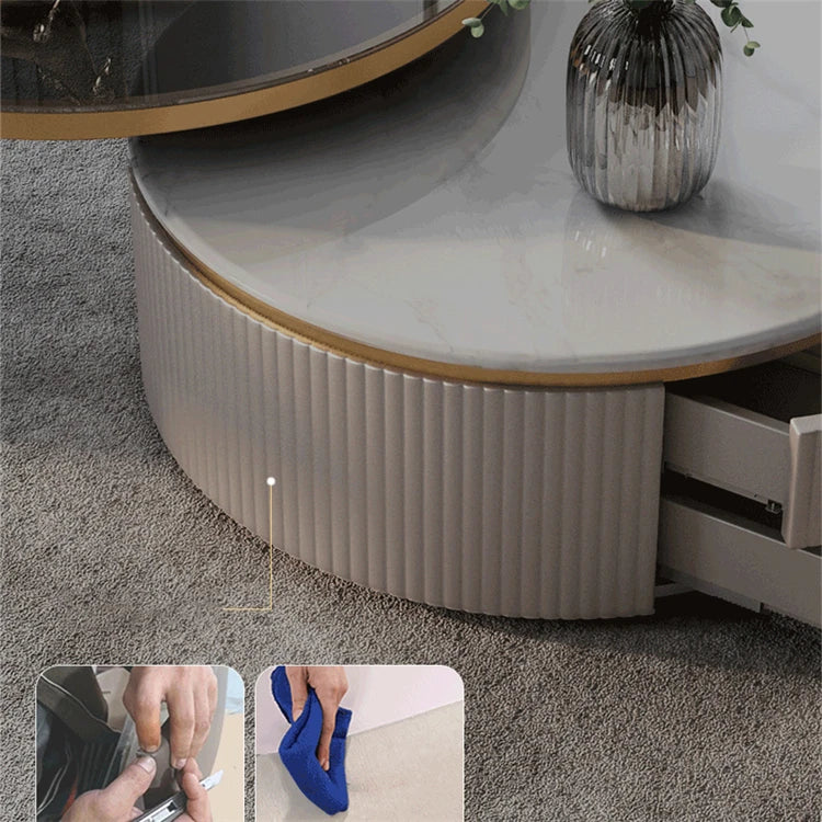 Modern Marble Coffee Tables For Simple Small Apartment Living Room Furniture Sofa Side Household Storage Cabinet End Table Set