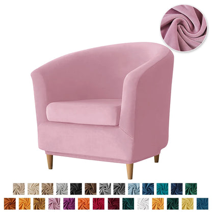 Velvet Tub Cover Chair Jacquard Single Seat Sofa Slipcover 1 Seate Living Room  Furniture Couch Washable Club Armchair Cover