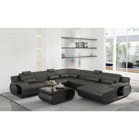 Living Room Luxury Corner Couches Furniture Set U Shape Cover Sectional Leather Sofa