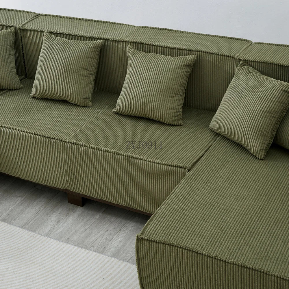 Modern U-Shaped Sectional Sofa 130" Sectional Sofa Upholstered Sofa with RGB LED Light Strip and 6 Pillows for Living Room