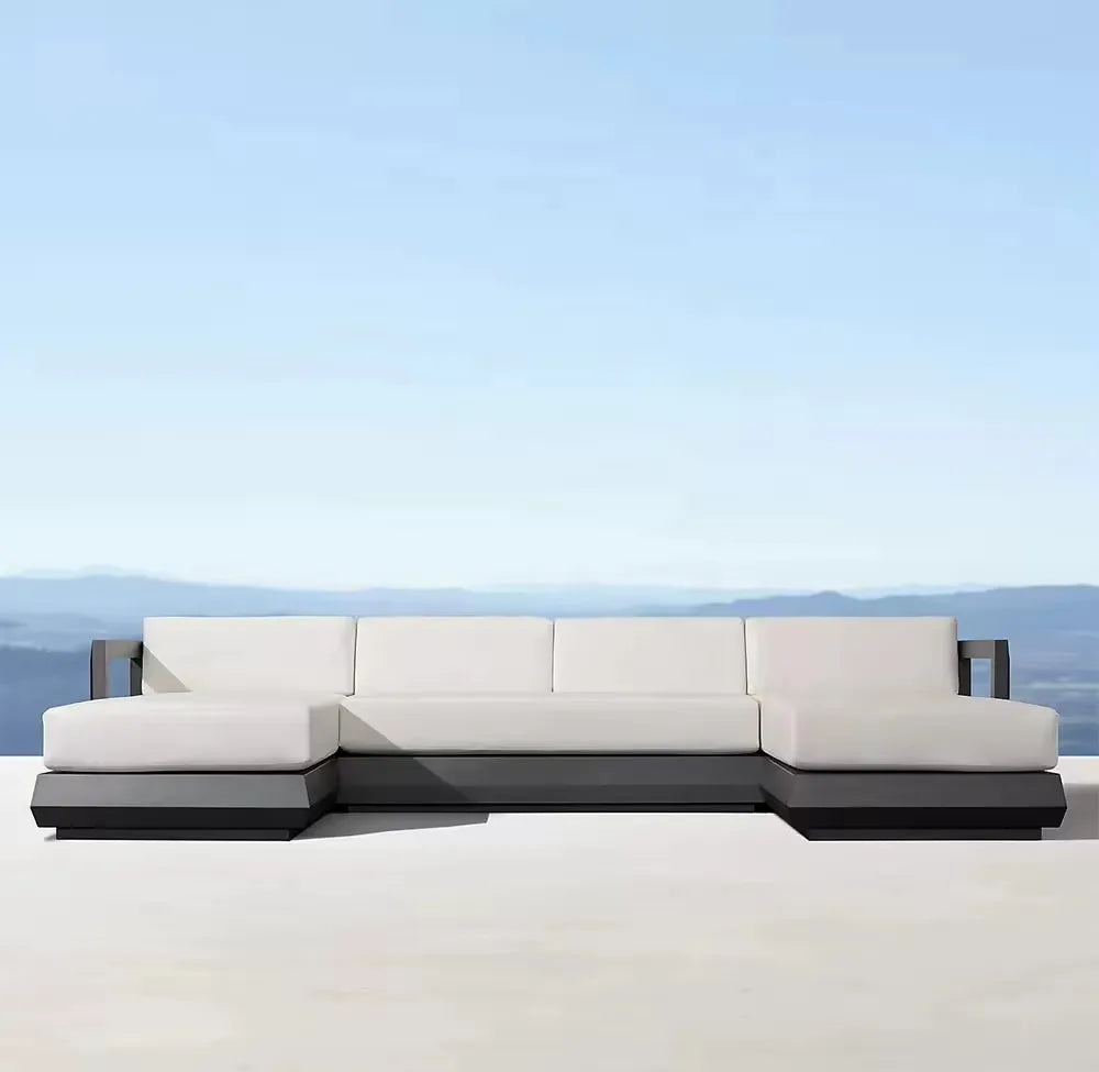 Outdoor Aluminum Alloy Sofa Courtyard Outdoor Waterproof Sunscreen Sofa Chair Combination Garden Sofa Furniture