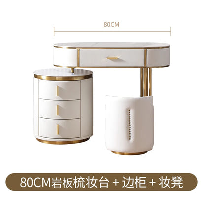 Light Mirror Vanity Table White Minimalist Drawers Storage Dressing Table Desk Makeup Mesa De Maquillaje Bedroom Furniture