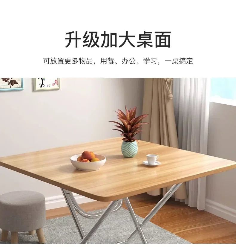 Furniture Folding  Dining Table Home Rental House Simple Small Apartment Dining Round  Foldable Outdoor Stall Small Square Table