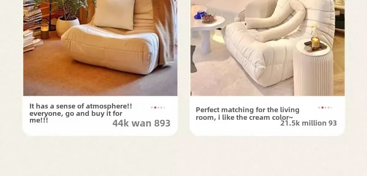 Single Sofa Caterpillar Sofa Balcony Leisure Bedroom Living Room Lie Down or Sleep Lazy Sofa Single Deck Chair