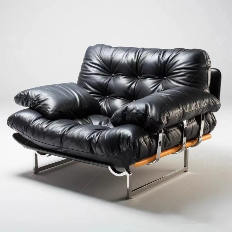 Modern European Brown Sofa Italian Designer Luxury Single Canape Salon Home Furniture