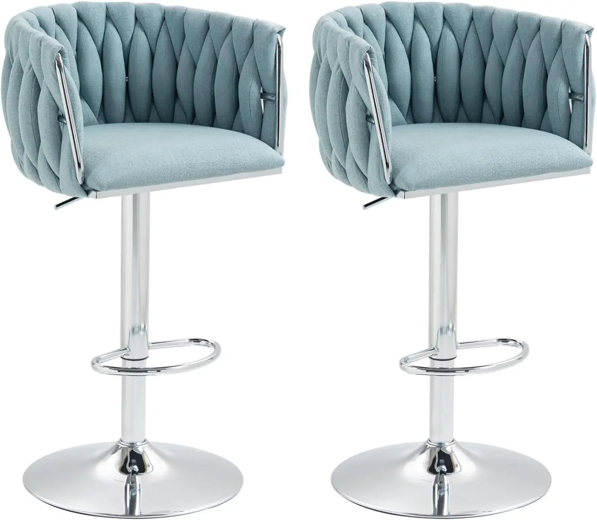 Swivel Kitchen Bar Stools Set of 2 Woven Counter Height Stools Adjustable Height 25