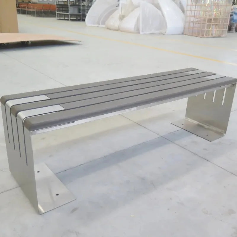 Banc d'extérieur une pièce confortable, norme européenne américaine, haute qualité, Design ergonomique, pour parc public, Long banc de jardin, Patio