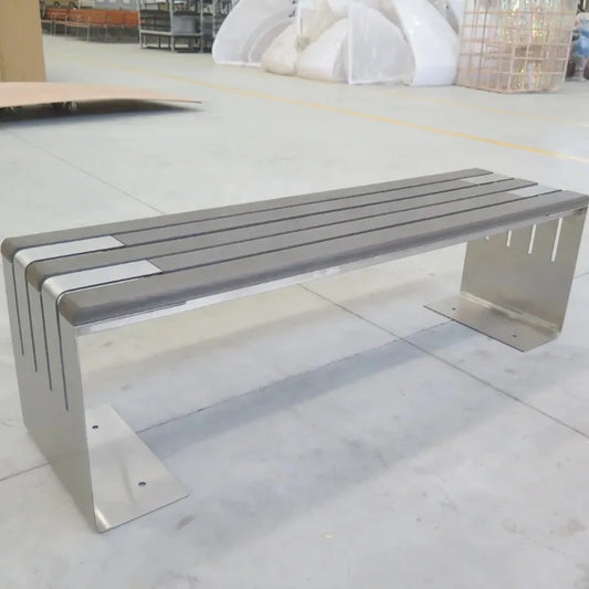 Banc d'extérieur une pièce confortable, norme européenne américaine, haute qualité, Design ergonomique, pour parc public, Long banc de jardin, Patio