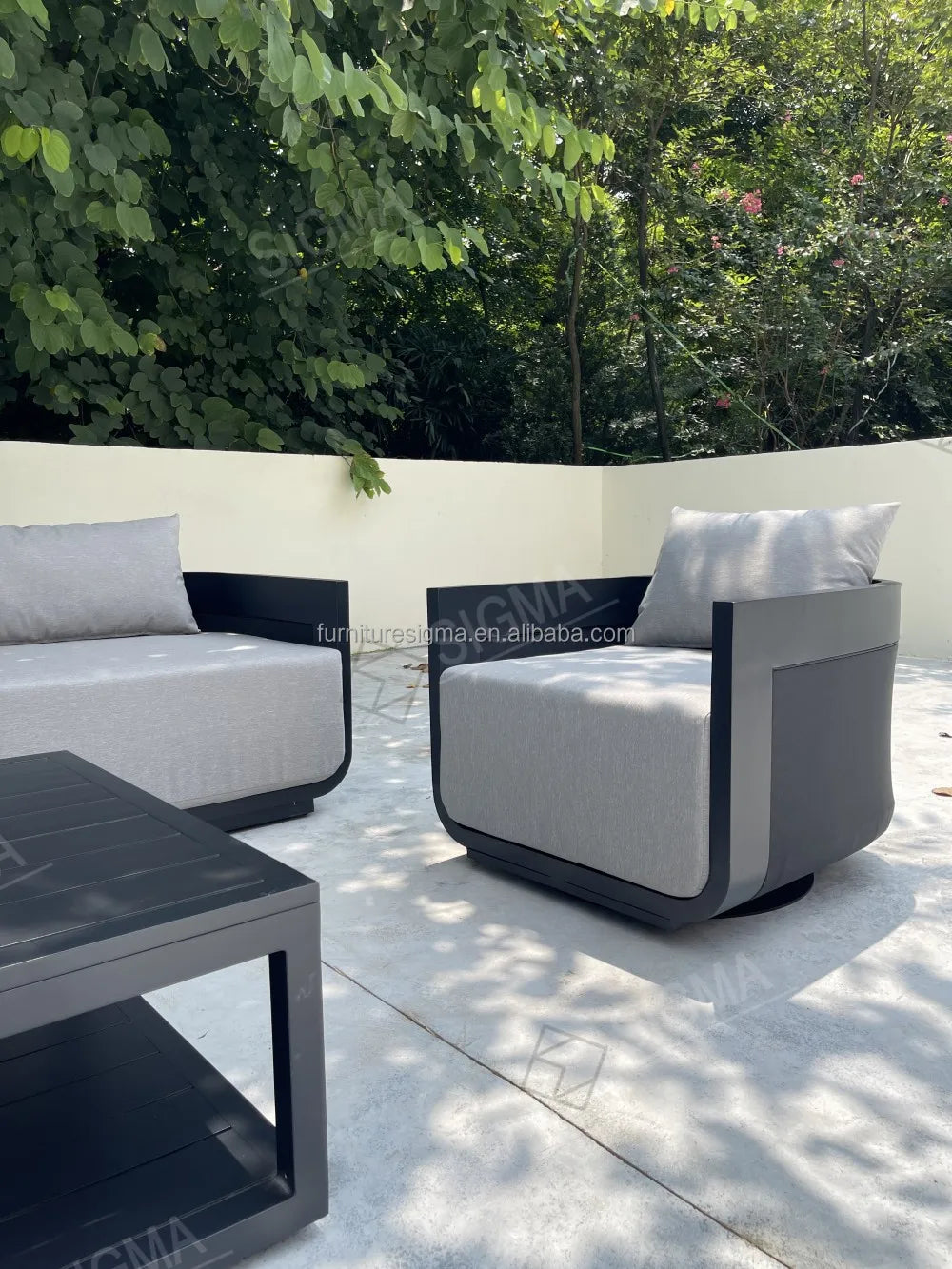 Sigma Designer Aluminum Furniture with Cushions Sofa Set Living Room Garden Patio Hotel Sectional Outdoor Sofa