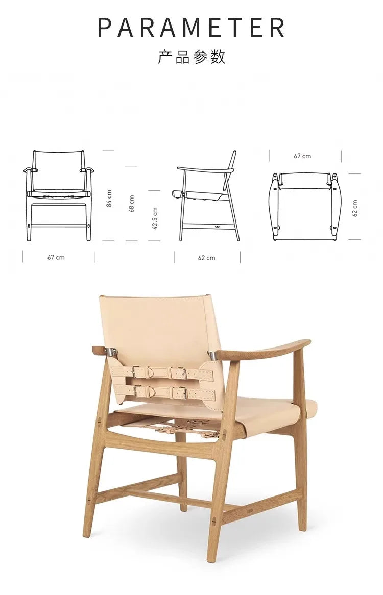 Light Luxury Living Room Chair Saddle Leather Dining Chair Dining Chairs Ash Wood Backrest Chairs Home Bedroom Study Chairs