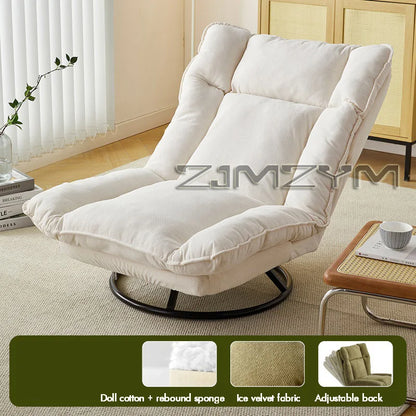 360° Rotation Fabric Rotating Sofa Chair for Living Room Balcony with Adjustable Backrest Lazy Sofa Leisure Chairs