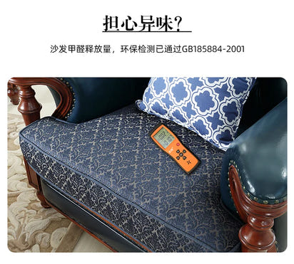 American first-layer leather sofa combination simple household solid wood corner villa L-shaped sofa