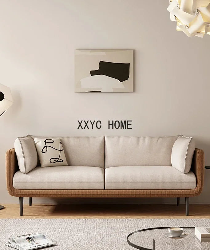 Latex Vintage Cat Scratch Cloth Fabric Sofa Small Apartment Living Room Removable and Washable Complete Set