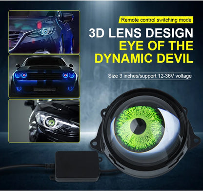 Cool Decoration Dynamic LED Car Headlights Devil Eye LED Car Light Headlight Assembly Modified Eagle Eye Light Cars Accessories