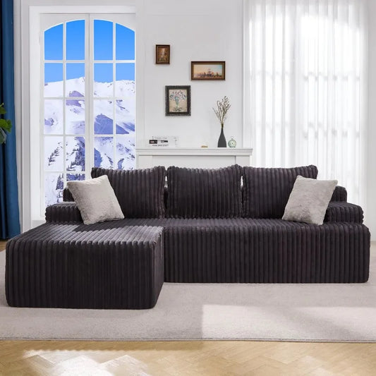 96\" L-Shape Modular Sectional Sofa - 3-Seat Memory Foam Couch for Living Room, Reversible Chaise Design