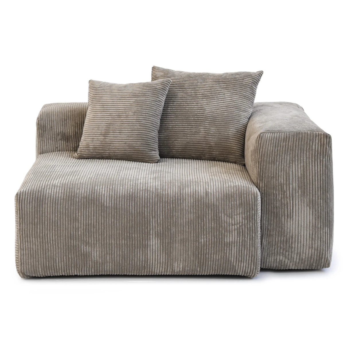 Modern Corduroy Fabric Sectional Couch with 4 Pillows 102