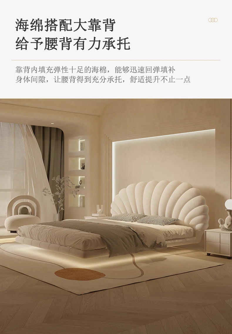 Nordic elegant Double bed 180x200cm interior Minimally comfortable bedroom beds luxury creativity camas matrimoniales furniture