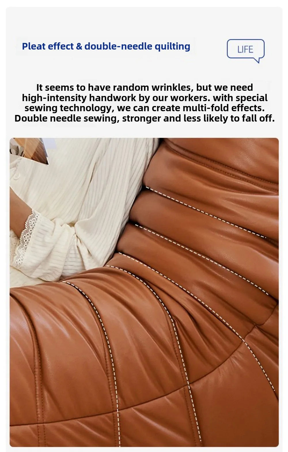 Caterpillar sofa three-person togo full sponge high rebound Internet celebrity living room leisure area sofa famous small sofa