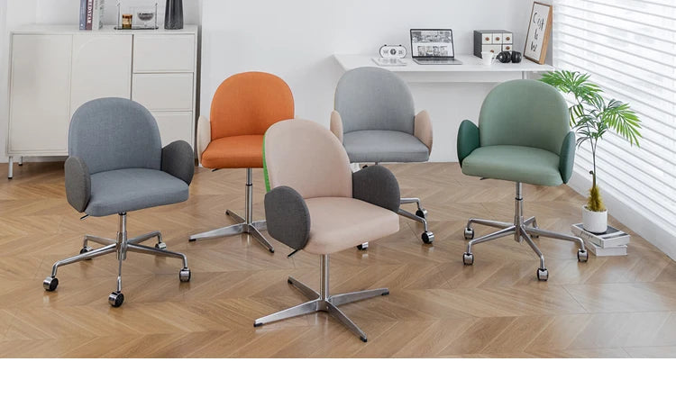 Roller Armrest Office Chair Yellow Soft Modern Study High Swivel Office Chair Ergonomic Relaxing Silla De Escritorio Furniture