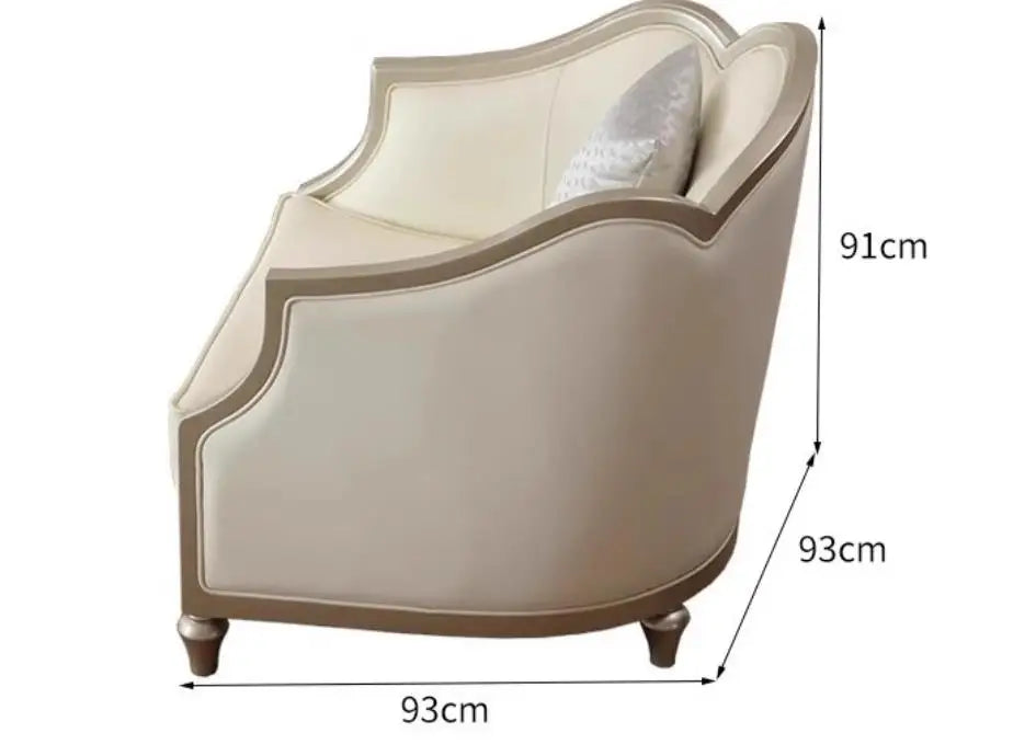 American Luxury Leather Living Room Sofa Light 123-Space L-Shape Combination Home Villa Boucle Fabric Furniture