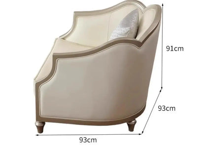 American Luxury Leather Living Room Sofa Light 123-Space L-Shape Combination Home Villa Boucle Fabric Furniture