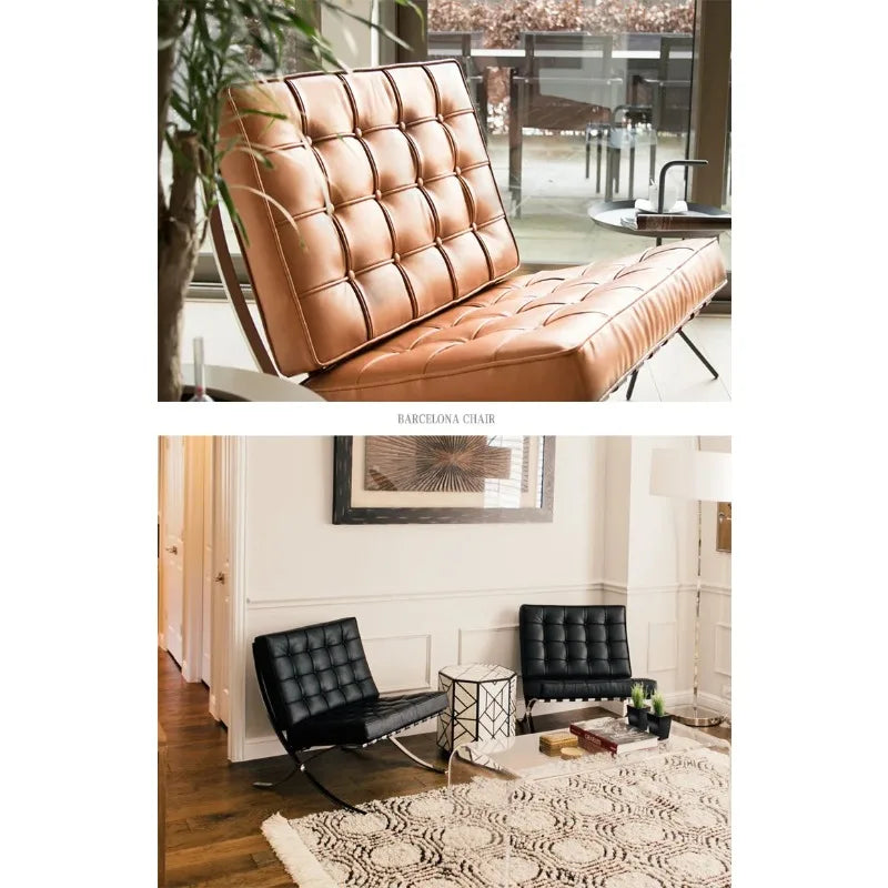 That chair designer retro leather modern simple Barcelona living room casual single sofa chair
