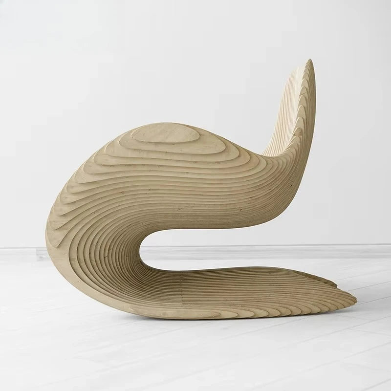 Furniture Modern Living Room Art Furniture Simple Solid Wood Irregular Unique Leisure Single Armchair Family Hotel