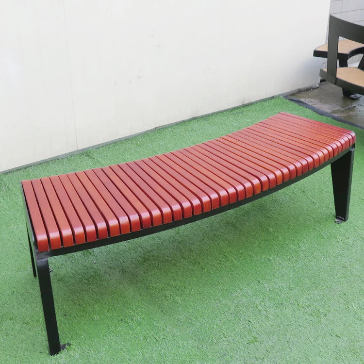 Mode belle chaise longue banc de parc public centre commercial banc en bois