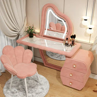 User-friendly Nordic Led Mirror Dressing Table Brown Drawer Bedroom Light Dressing Table Beautiful Storage Furniture Comfy