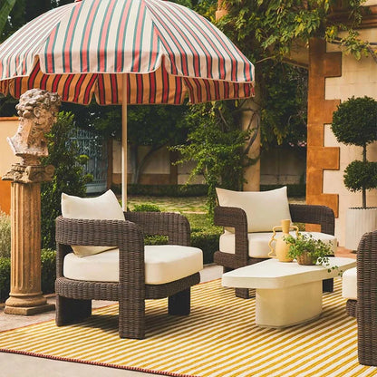 Outdoor courtyard garden, leisure rattan sofa, rattan chair combination, outdoor balcony, waterproof and sunscreen furniture