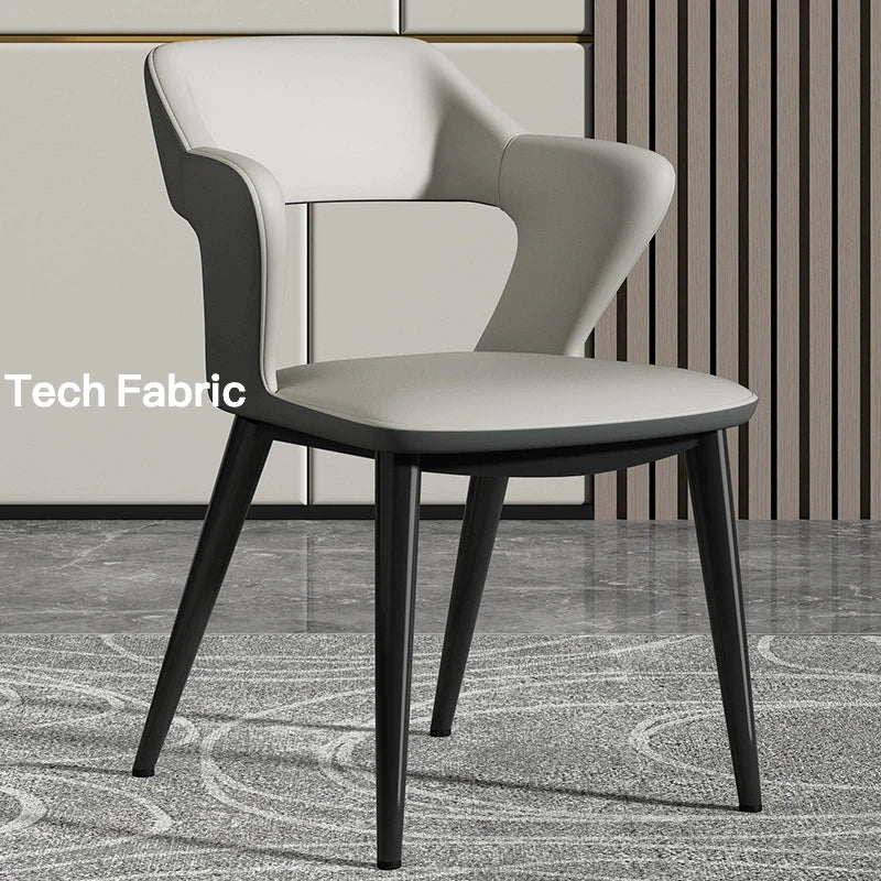 Italian Minimalist Dining Chair Modern Simple Home Chair Hotel Trendy Tech Fabric Makeup Chair Backrest Dining Table furniture