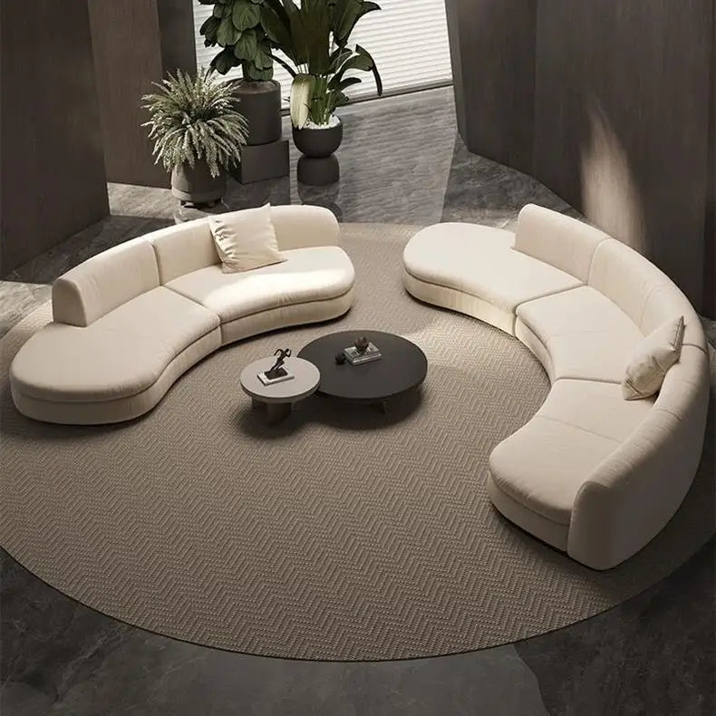 JC Semicircular Curved Special-shaped Sofa, Resting Area, Reception, Beauty Salon Office, Hotel Lobby, Sales Office,