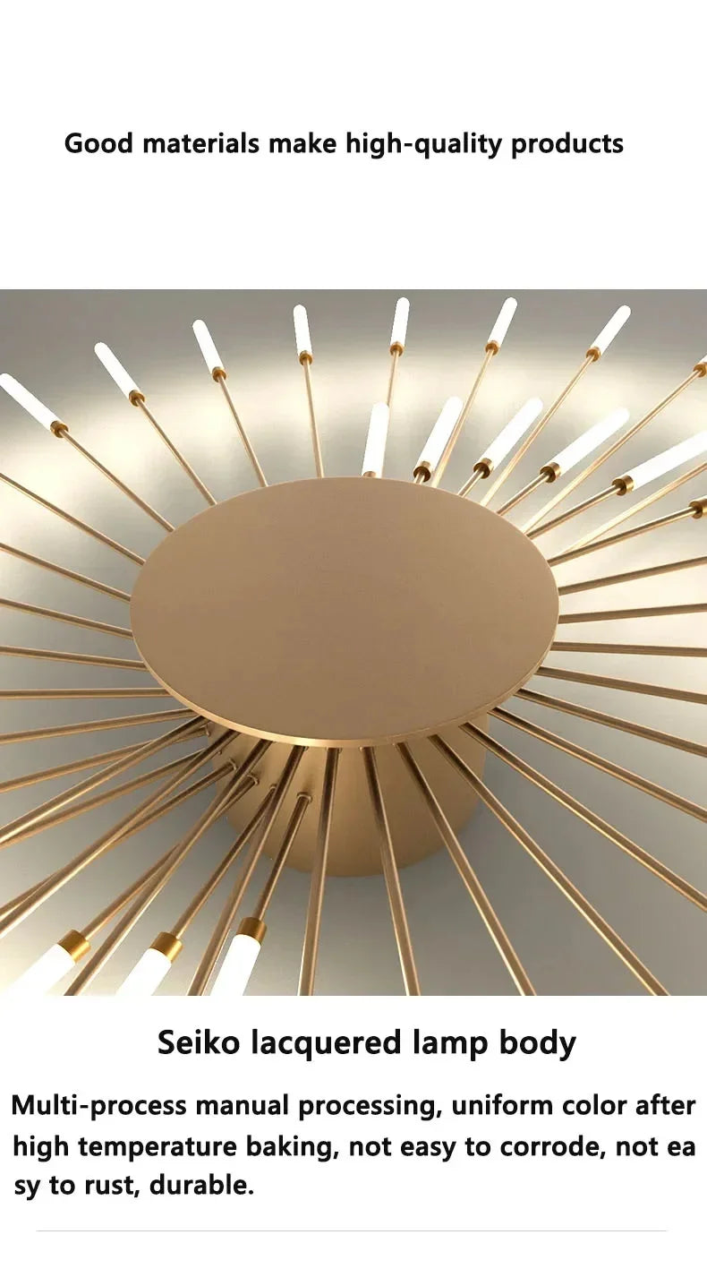 Living Room Light LED Ceiling Lamp Modern Indoor Lighting Acrylic Nordic Creative Fan-shaped Bedroom Fixture Home Decor Kid Room