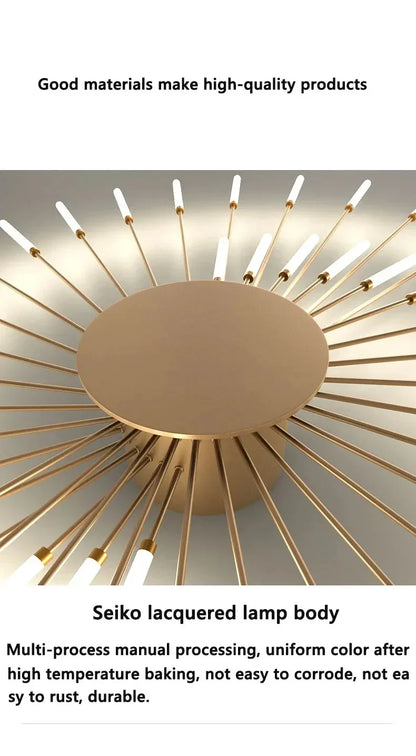 Living Room Light LED Ceiling Lamp Modern Indoor Lighting Acrylic Nordic Creative Fan-shaped Bedroom Fixture Home Decor Kid Room