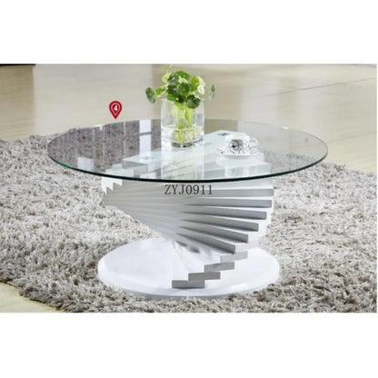 High quality latest design modern white glass coffee table