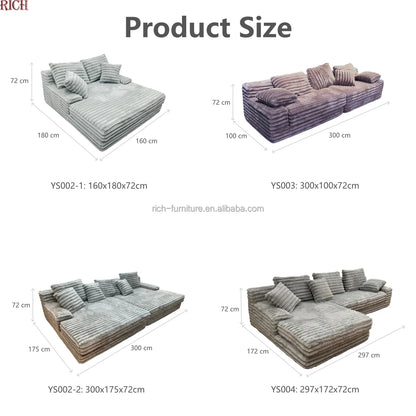 Fluffy Fabric Modular Compression Foam Combination Compression Sofa Sofa Set Home Apartment Furniture Living Room Vacuum Bag