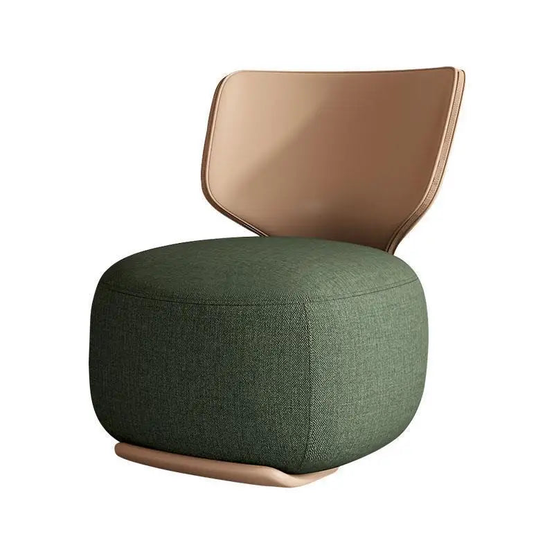 Log sofa chair Nordic living room single chair Fabric low stool Balcony casual back chair