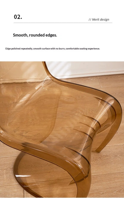 Acrylic Ghost Chair Modern Minimalist Transparent Dining Chair Designer Vanity Stool Kitchen Seating Clear Plastic Chaise Chair