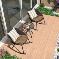 Outdoor Rattan Chair Garden Furniture Set Household Outdoor Balcony Leisure Table and Chair Three-piece Set Mini Coffee Table