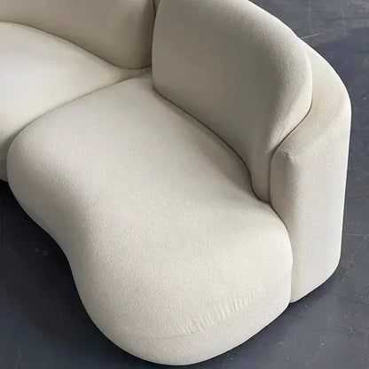 l # Nordic Stylish Cloud-Shape White Fabric Luxury Sofa Set with Coffee Table Creative Modern Home Living Room Furniture for Hot