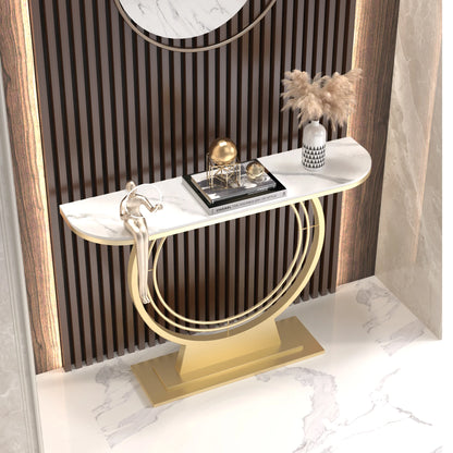 Light luxury entrance table, modern simple narrow case against the wall, aisle corridor decoration, golden end view table, entra