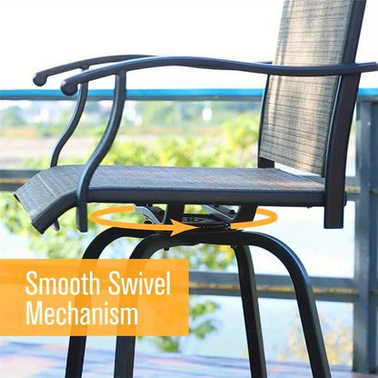 Patio Bar Stools Set of 2 Swivel Bar Height Tall Chairs Outdoor Barstools Chairs