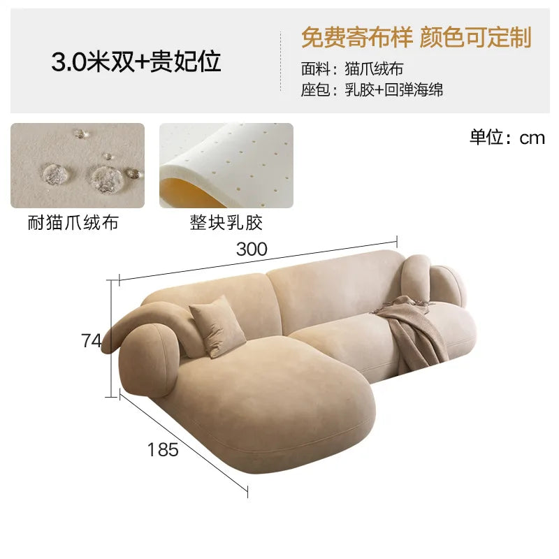 New Style Sofa Modern Simple Nordic Fabric Corner Small Apartment Living Room French Sofa