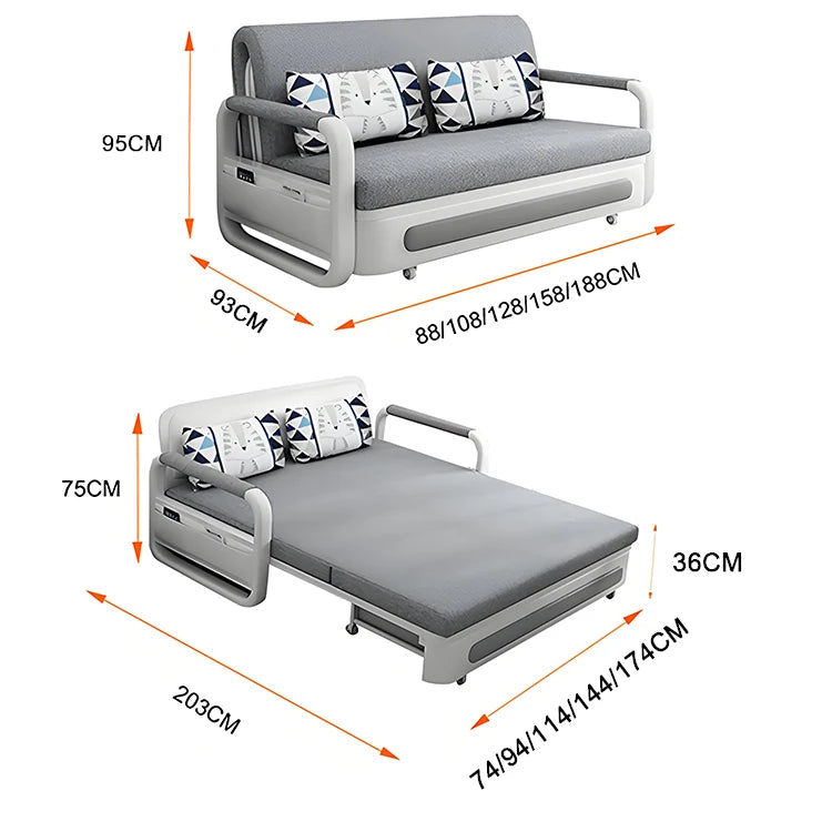 Technology cloth sofa bed dual purpose, multi functional foldable, small apartment in the living room, double fabric art