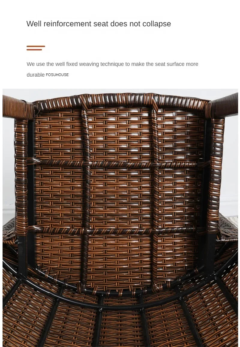 European Rattan Garden Furniture Sets Home Balcony Patio Furniture Creative Open-air Garden Furniture Combination Outdoor Set F